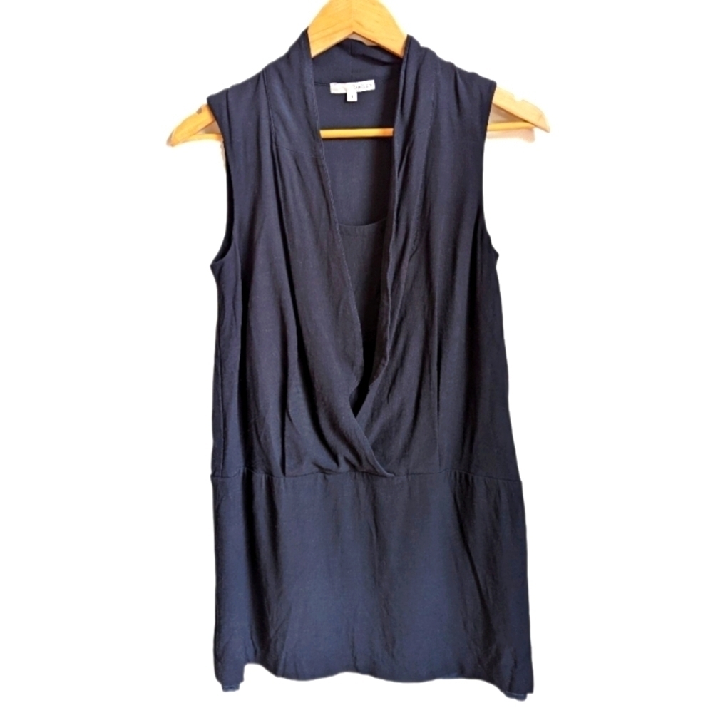 BA&SH Black French Feminine Cocktail Festive Linen Mini Dress Size 1 / Small